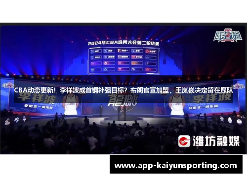 CBA动态更新！李祥波成首钢补强目标？布朗官宣加盟，王岚嵚决定留在原队